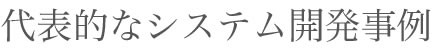 代表的なシステム開発事例