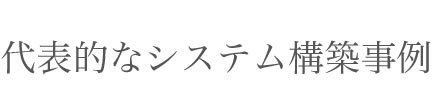 代表的なシステム構築事例